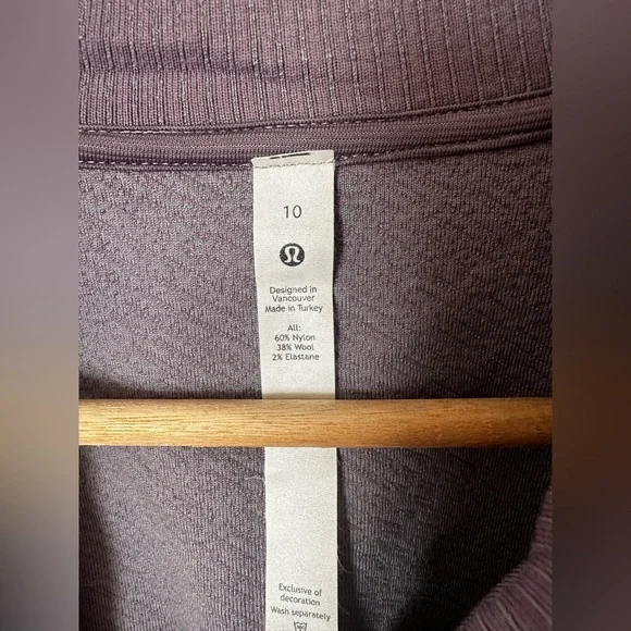 Lululemon End State Full Zip Jacket Dusky Lavendar Sz 10 - Picture 7 of 12